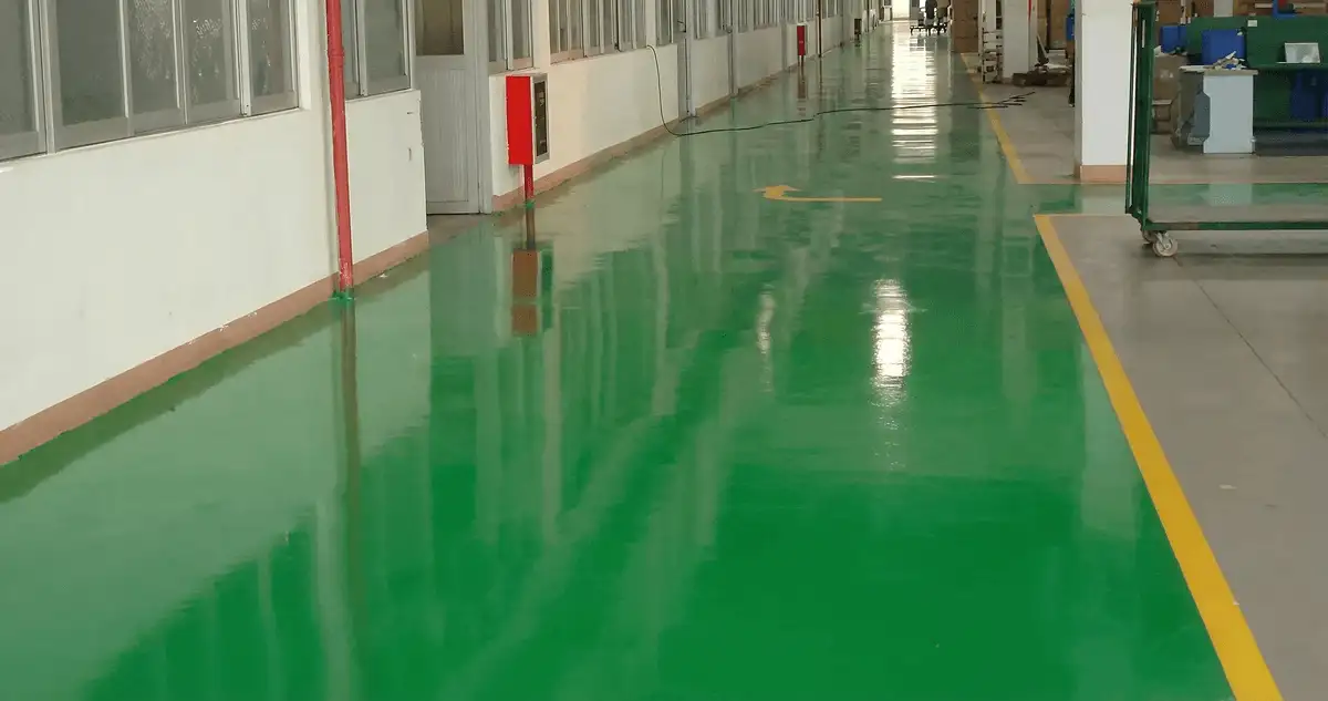 A factory floor professionally covered and marked with epoxy flooring in Cape Coral, FL