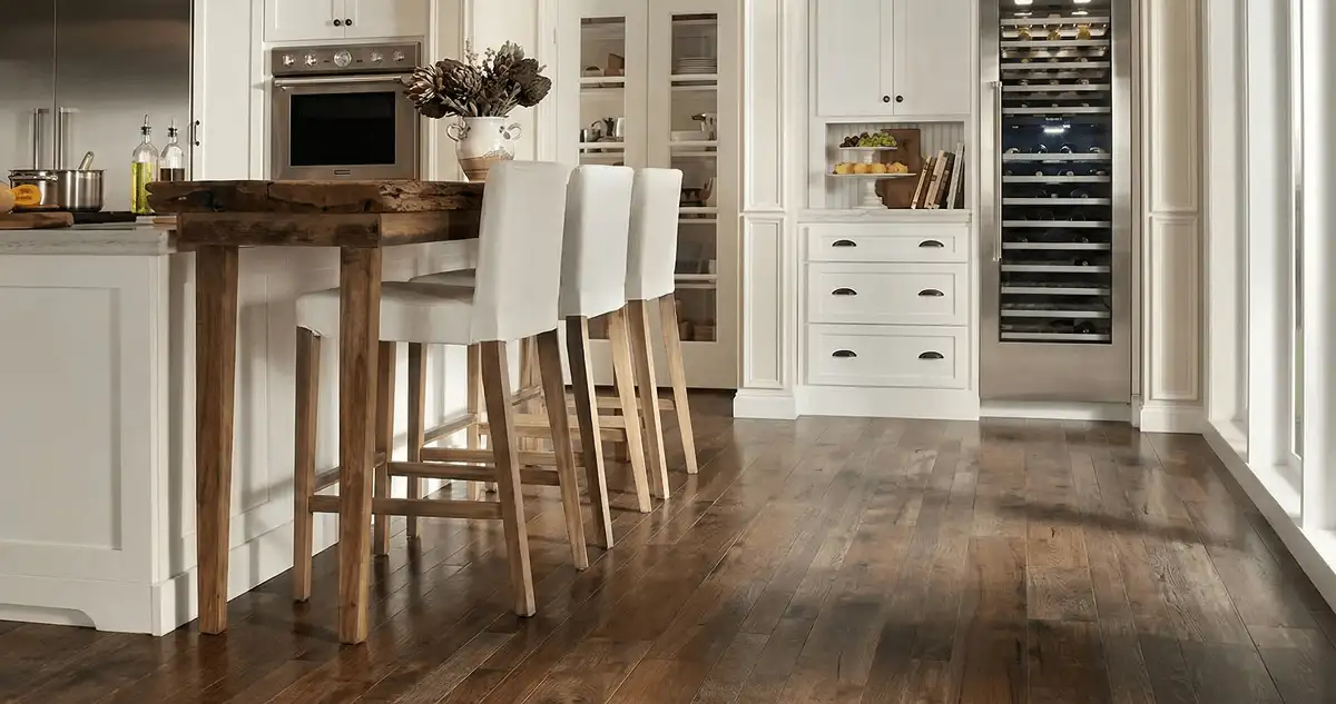 Professionally installed and refinished hardwood flooring in a residential home, showcasing smooth finish and natural wood tones in Cape Coral, FL